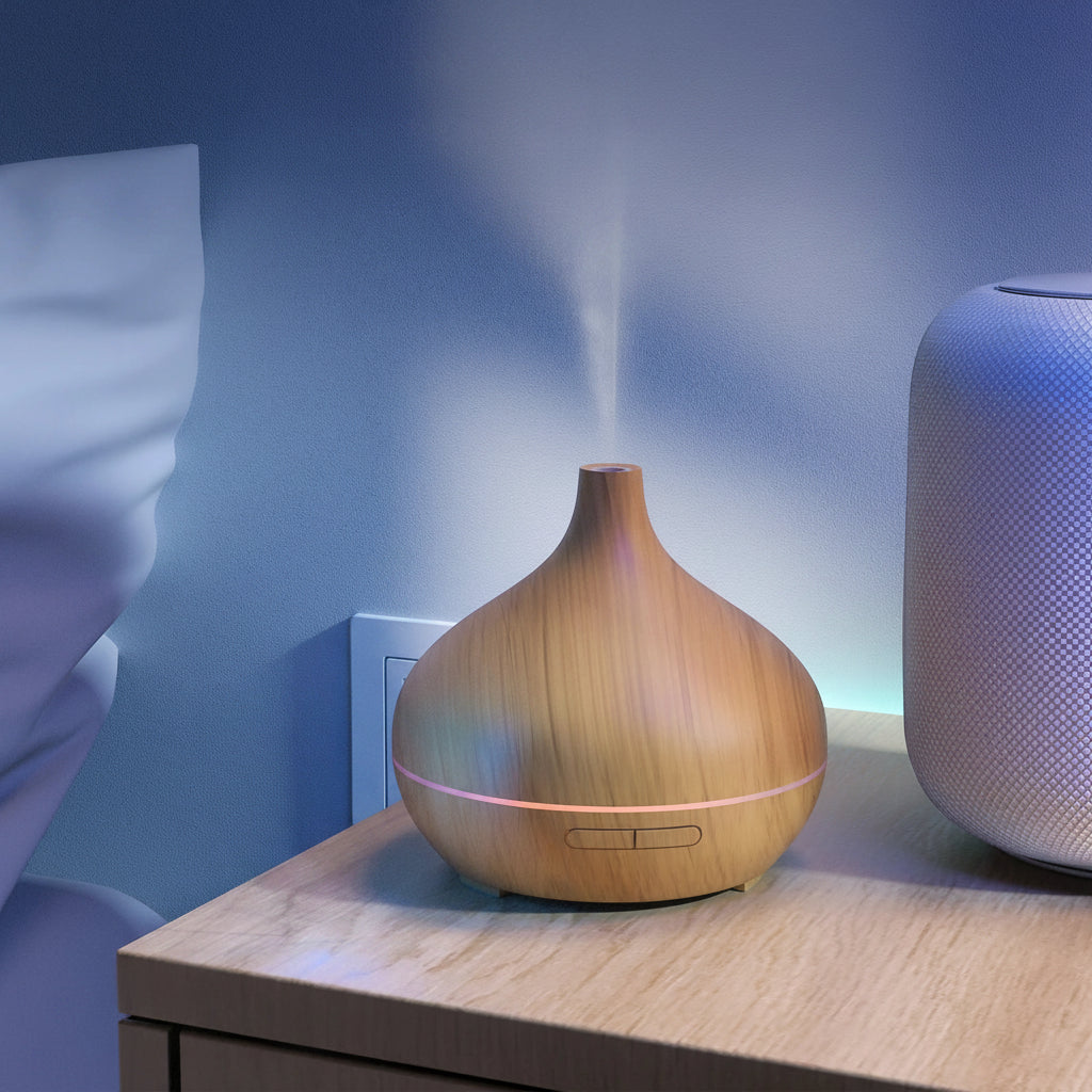Diffuseur Connecté WIFI & Bois Épuré - Aromathérapie Intelligente