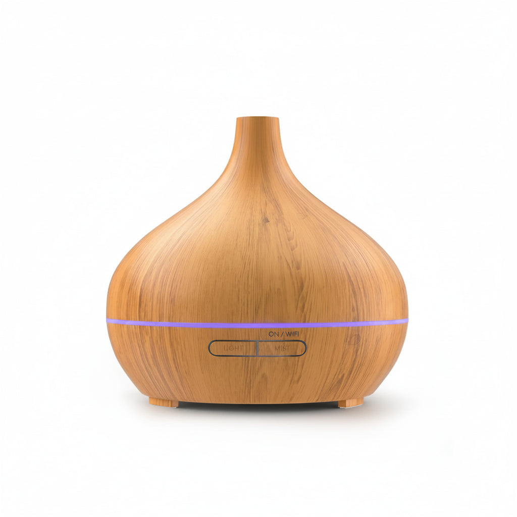 Diffuseur Connecté WIFI & Bois Épuré - Aromathérapie Intelligente