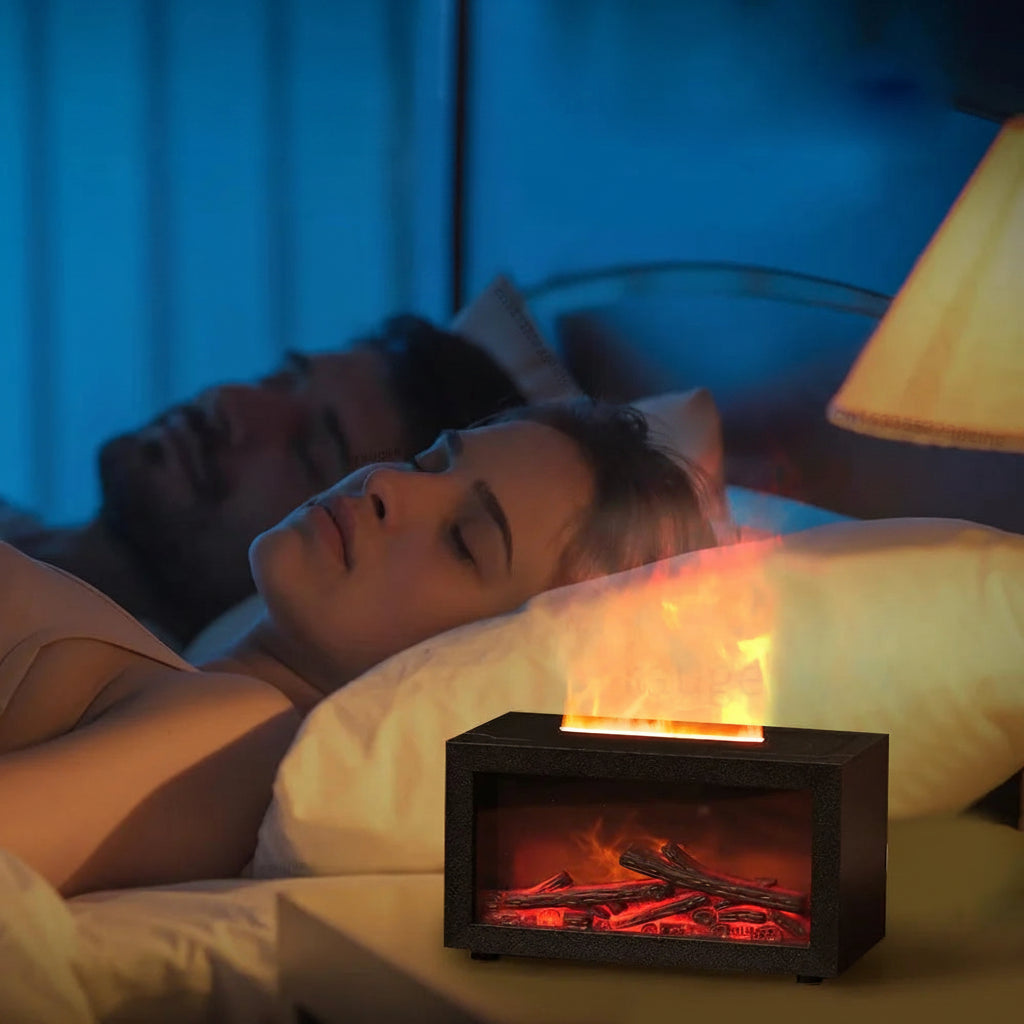 Diffuseur d'Huiles Essentielles Effet Cheminée & Flammes Relaxante