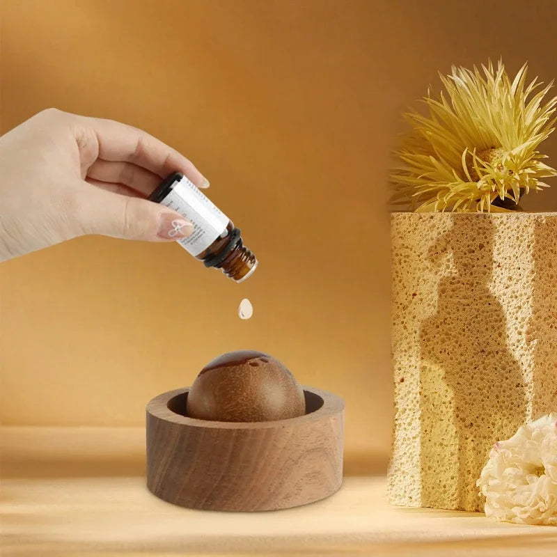 Walnut Essential Oil Diffuser Eco-Friendly Flameless Aromatherapy Diffuser, Home & Office Decor Craft