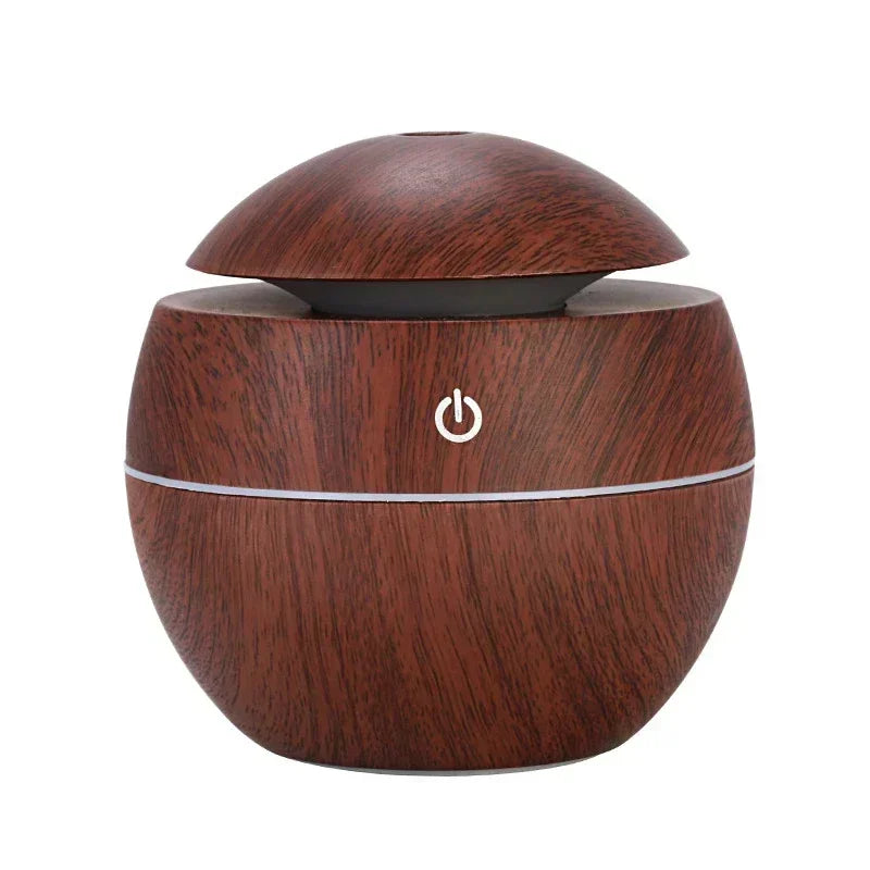 Mini Diffuseur Compact Finition Bois- Brume Ultrasonique USB